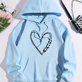 Light blue Hoodie heart Butterfly